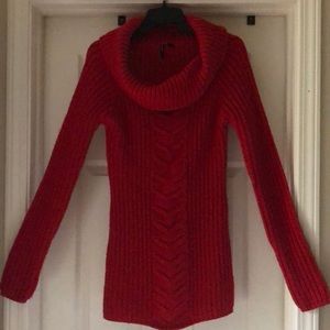 Red (I know looks pink) long sleeve knit sweater